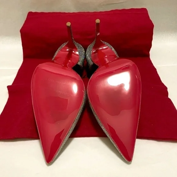 Christian Louboutin iconic ‘Iriza’ starburst discoball glitter Holo 100mm EU38 - Picture 5 of 10